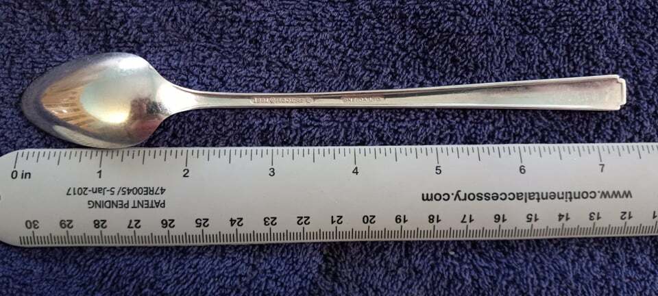 1881 Rogers Oneida Capri 1935 Sterling SilverPlate Flatware Ice Tea Soda Spoon