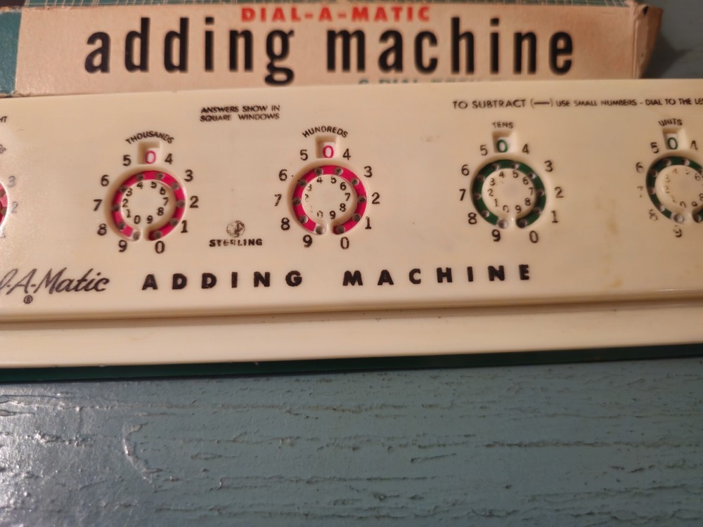 Vintage Sterling 6 Dial Dial-A-Matic Adding Machine-Good