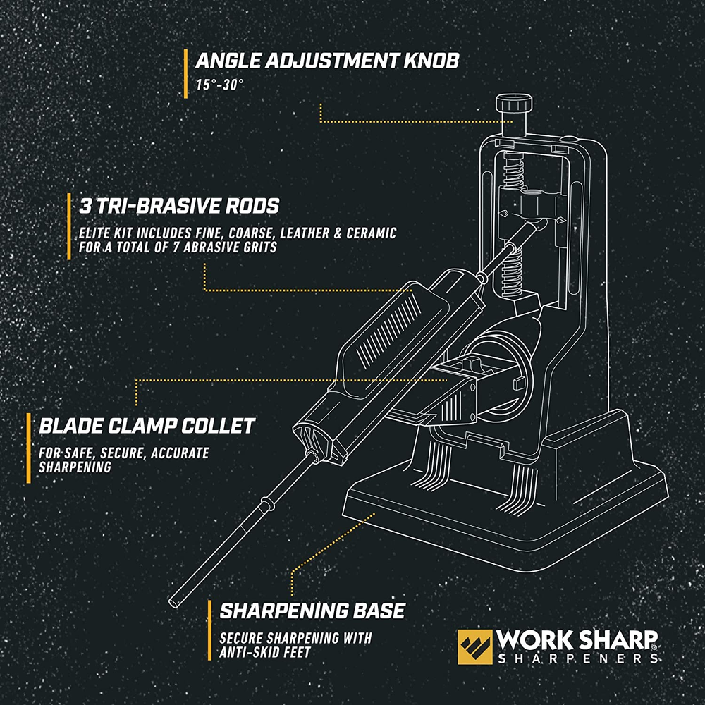 Professional Elite Kitchen Knife Sharpener with Sharpening Stones and Carry Case