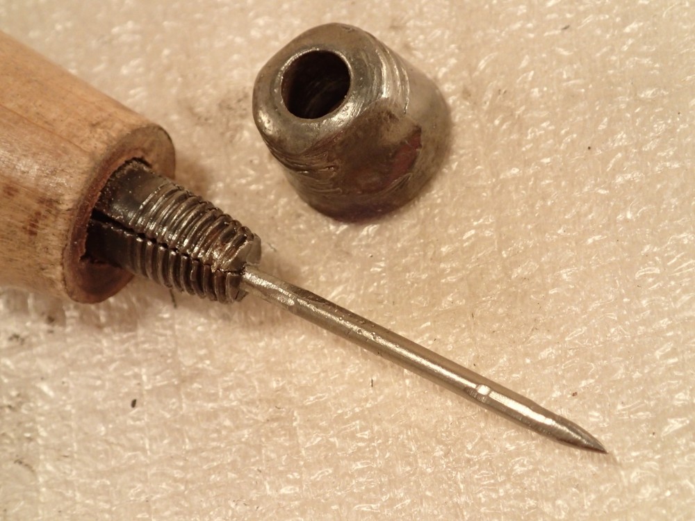 Vintage Maple Wood Handle Scratch Awl Scribe 5" long