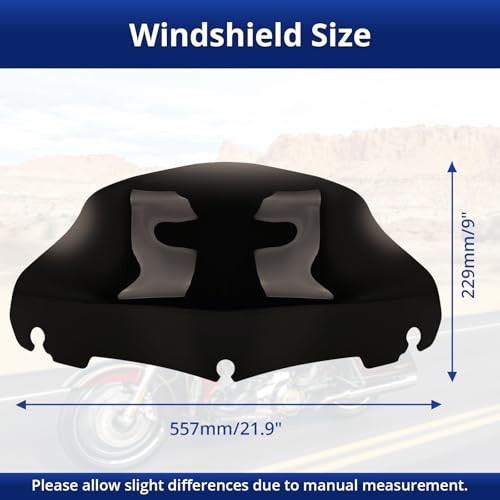 9" Motorcycle Wave Windshield Windscreen, Compatible with 2014-2023 Har ley