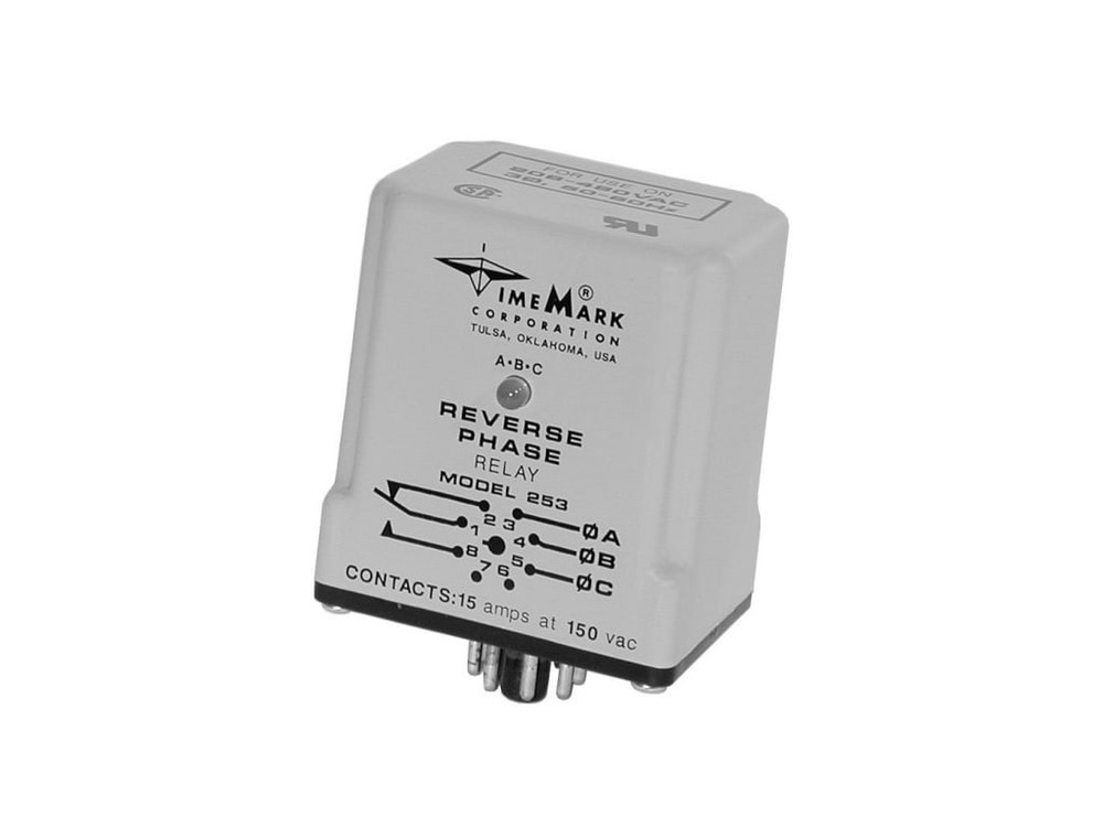 Time Mark 253 Reverse Phase Relay, 3PH,208-480V