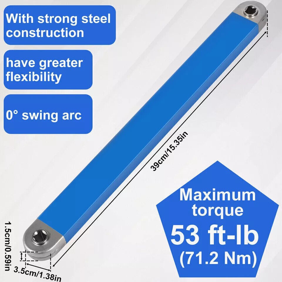 2 Set Offset Extension Wrench Set Ratchet Spanner Wrench with Extender Adapter