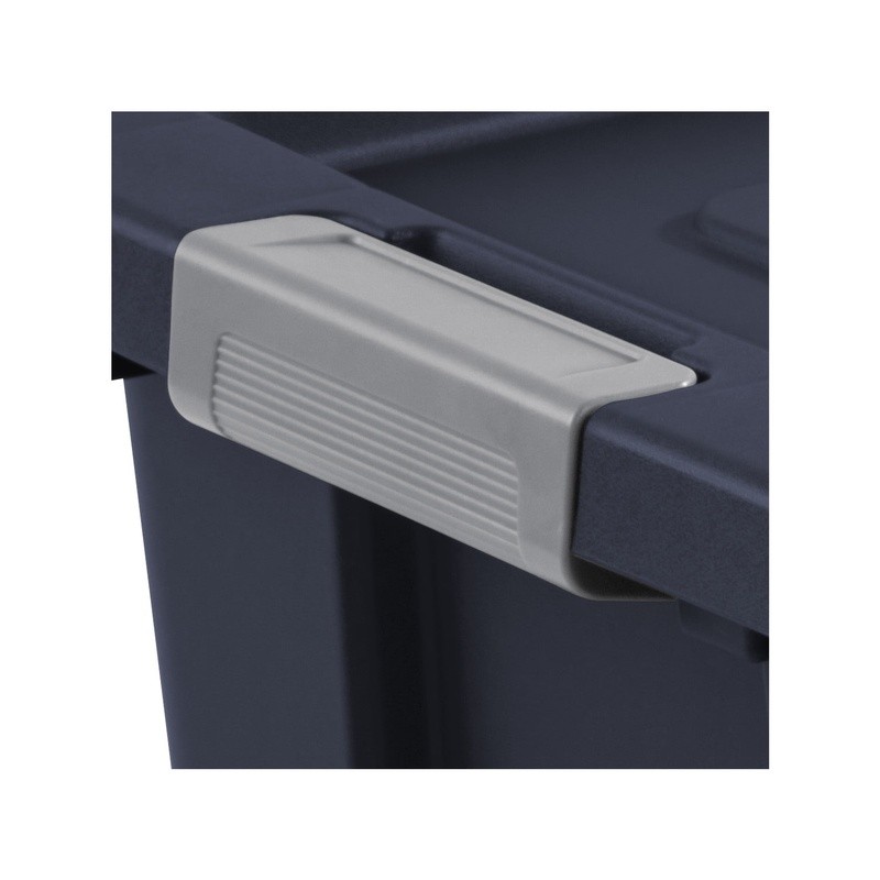 Rugged Plastic Storage Bin W/ Latch Stackable Tote Camping Sporting Equipment US