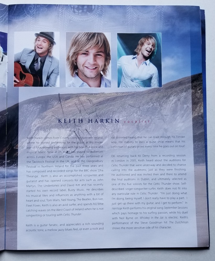 Celtic Thunder SIGNED Heritage Souvenir Program COA Autographed Keith George +