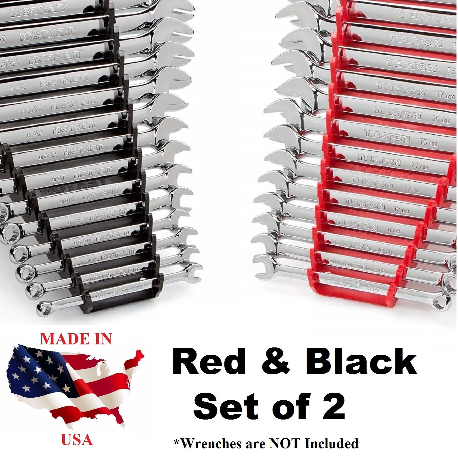 Wrench Organizer Storage Rack Tray Sorter Tool Box 16 Wrench Holder 2 Pack