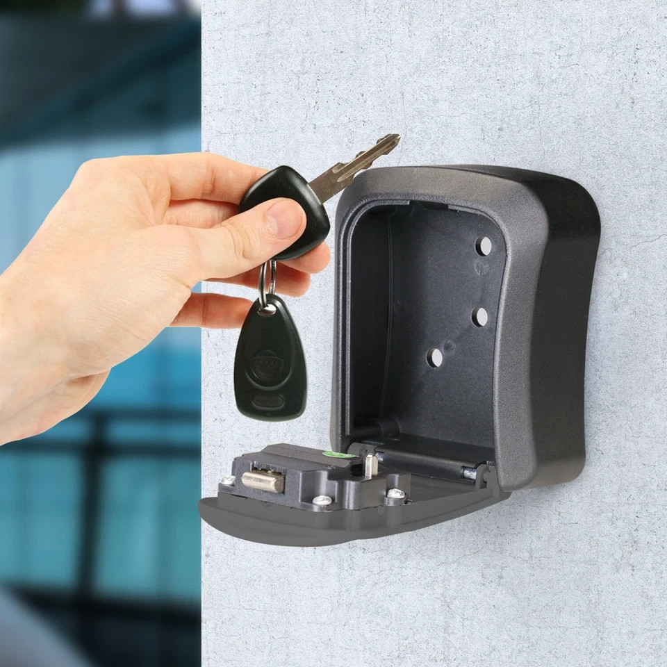 4 Digit Key Safe Lock Box Wall Mount Combination Security Storage Case Organizer
