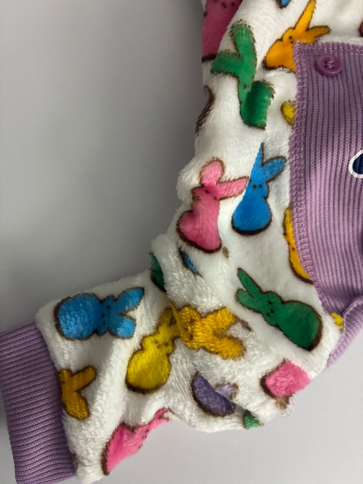 Purple Yellow Velour “PEEPS" All Over! Pet Pajamas Puppy/Dog X-Small - NWT