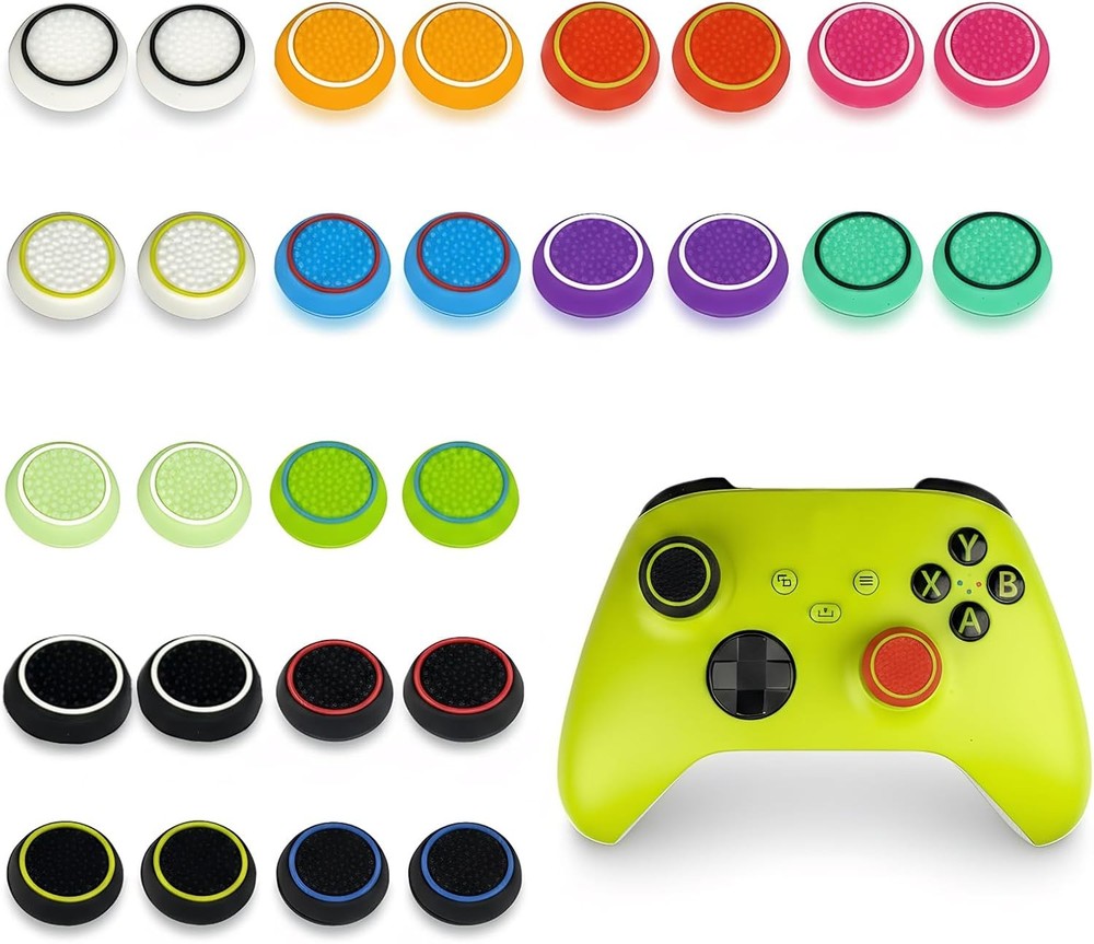 28PCS Optimized Silicone Thumb Grips & Joystick Caps for PS4/PS5/Xbox Controller