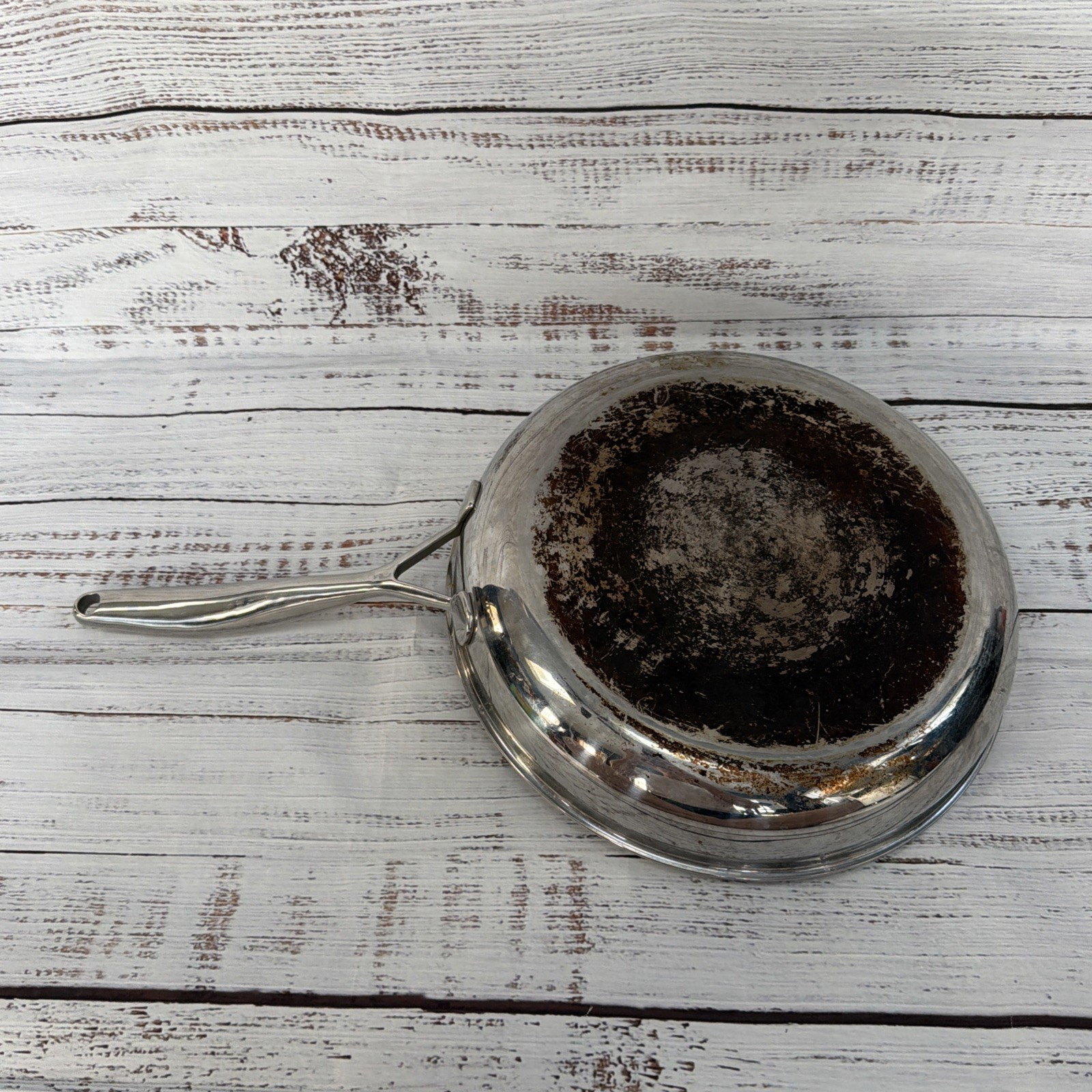 Pampered Chef 12" Stainless Steel Pan HEX Clad SKILLET w/ GLASS LID!