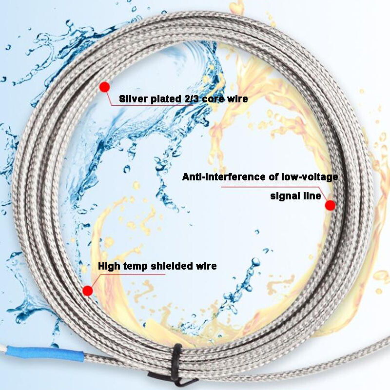 PT100 / K Type Resistor Temp Temperature Sensor Probe Thermocouple 1M - 5M Long