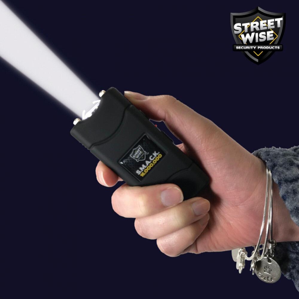 Streetwise Mini SMACK 16,000,000 Volt STUN GUN Flashlight w/ Holster - BLACK
