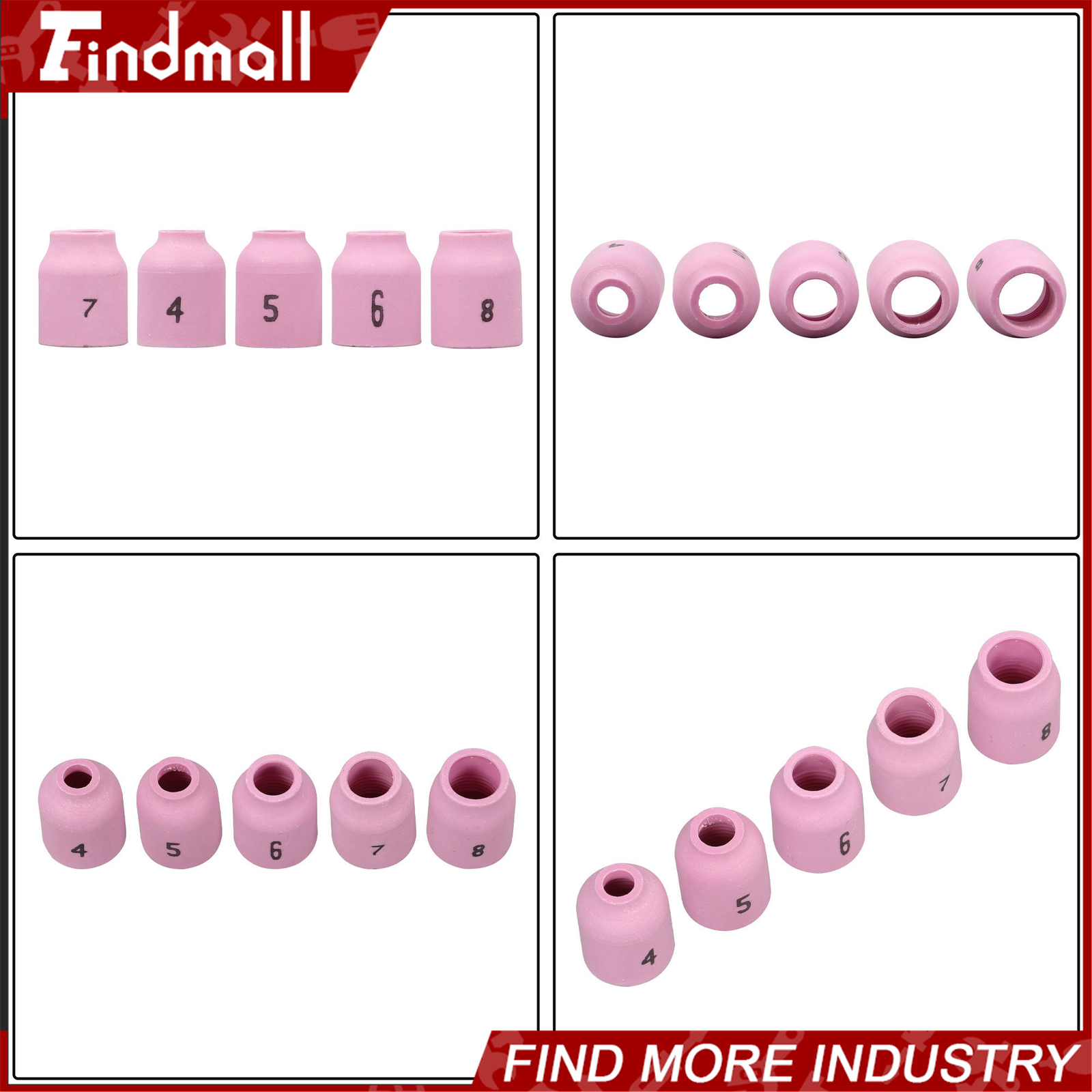 Findmall 58 Pack TIG Welding Torch Kit 040"~1/8" Gas Lens Setup For WP-9/20/25