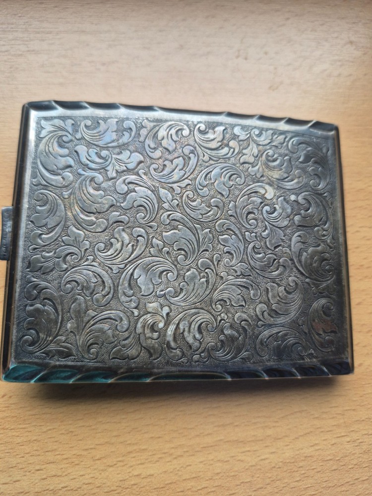 Vintage Alpacca Silver Monogrammed Cigarette Box Case