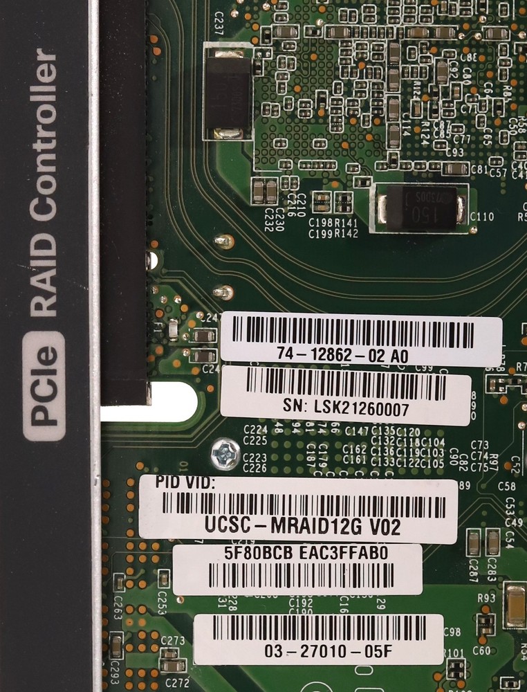 Cisco 12Gb/s 1GB FBWC Cache SAS Modular RAID Controller Card P/N: UCSC-MRAID12G