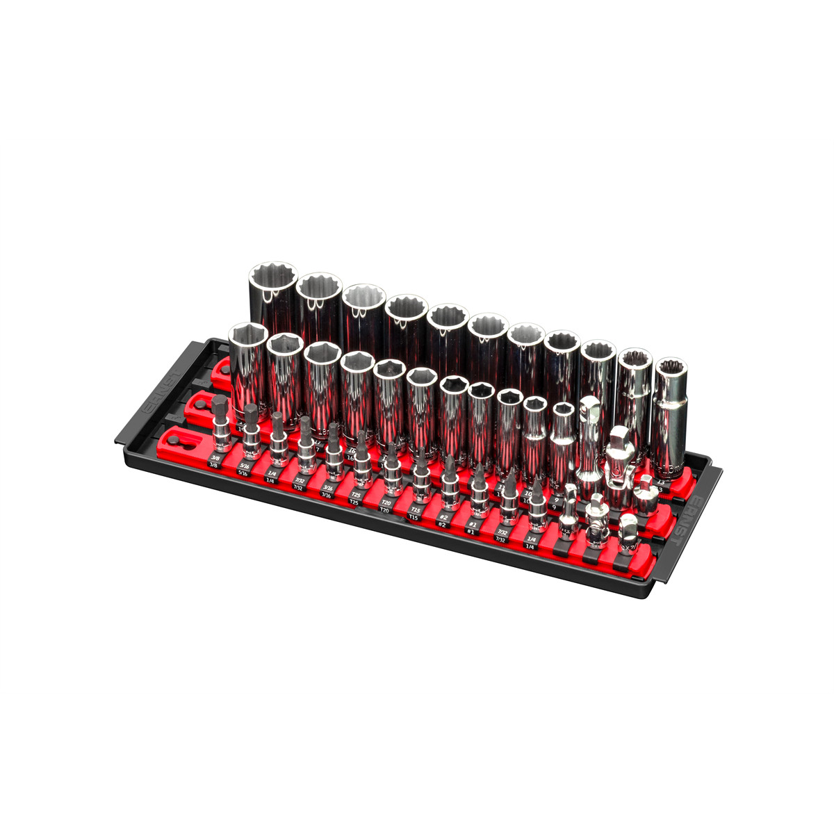 Ernst Mfg. 3 Rail Twist Lock Socket Boss 13", Red - 1/4", 3/8" & 1/2"