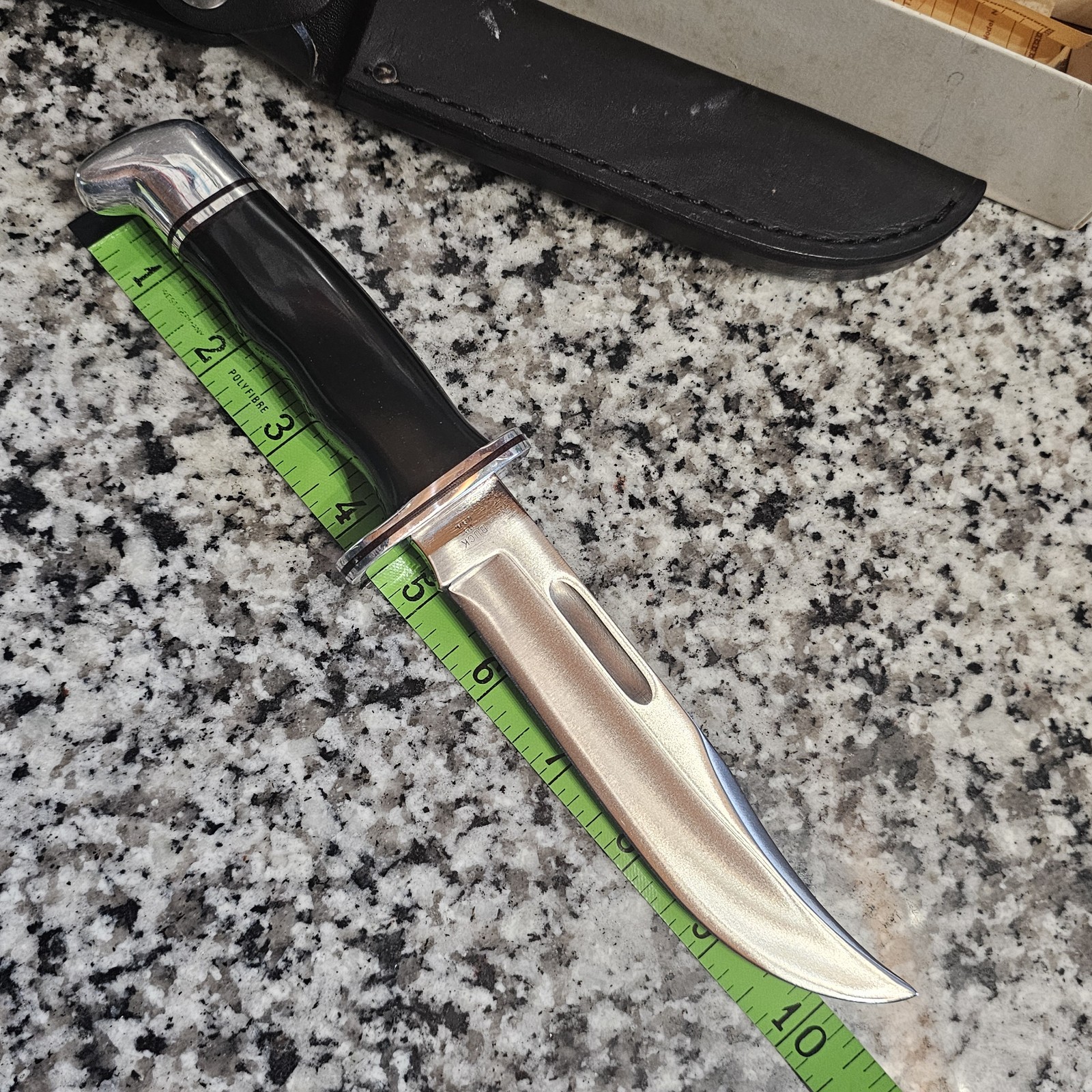 NEW NOS Vintage 10 1/2" 1972-1985 BUCK # 119 Knife w/ Sheath & 118 Box Papers