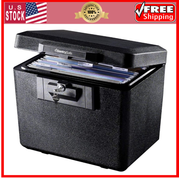 SentrySafe Fireproof Document Box with Key Lock 0.61 cu.ft Home Office Safe