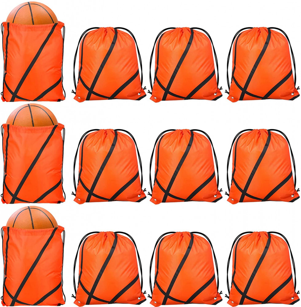 12 Pieces Ball Drawstring Backpack Cinch Bag, Sack Pack String Waterproof