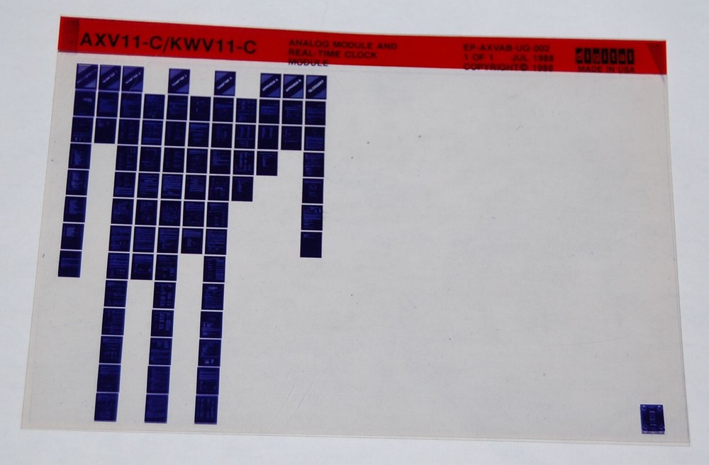 DEC AXV11-C/KWV11-C Analog Module & Real-Time Clock Module, Microfiche