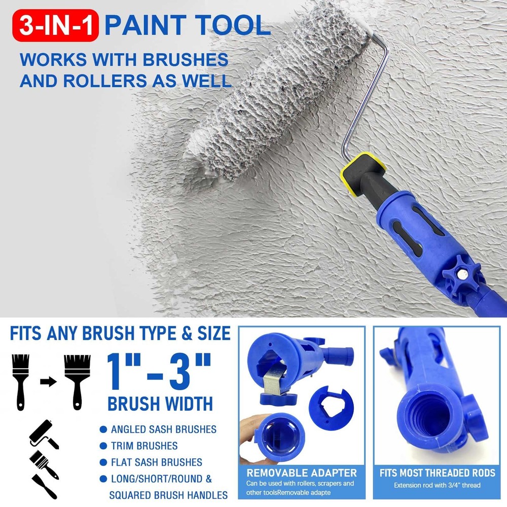 MultiAngle Paint Brush Extender Extension Pole Attachments for Brushes and
