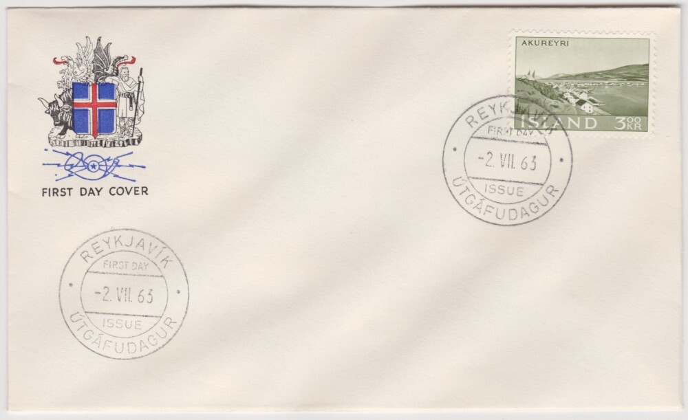 Iceland FDC 1963, Landscape, Akureyri