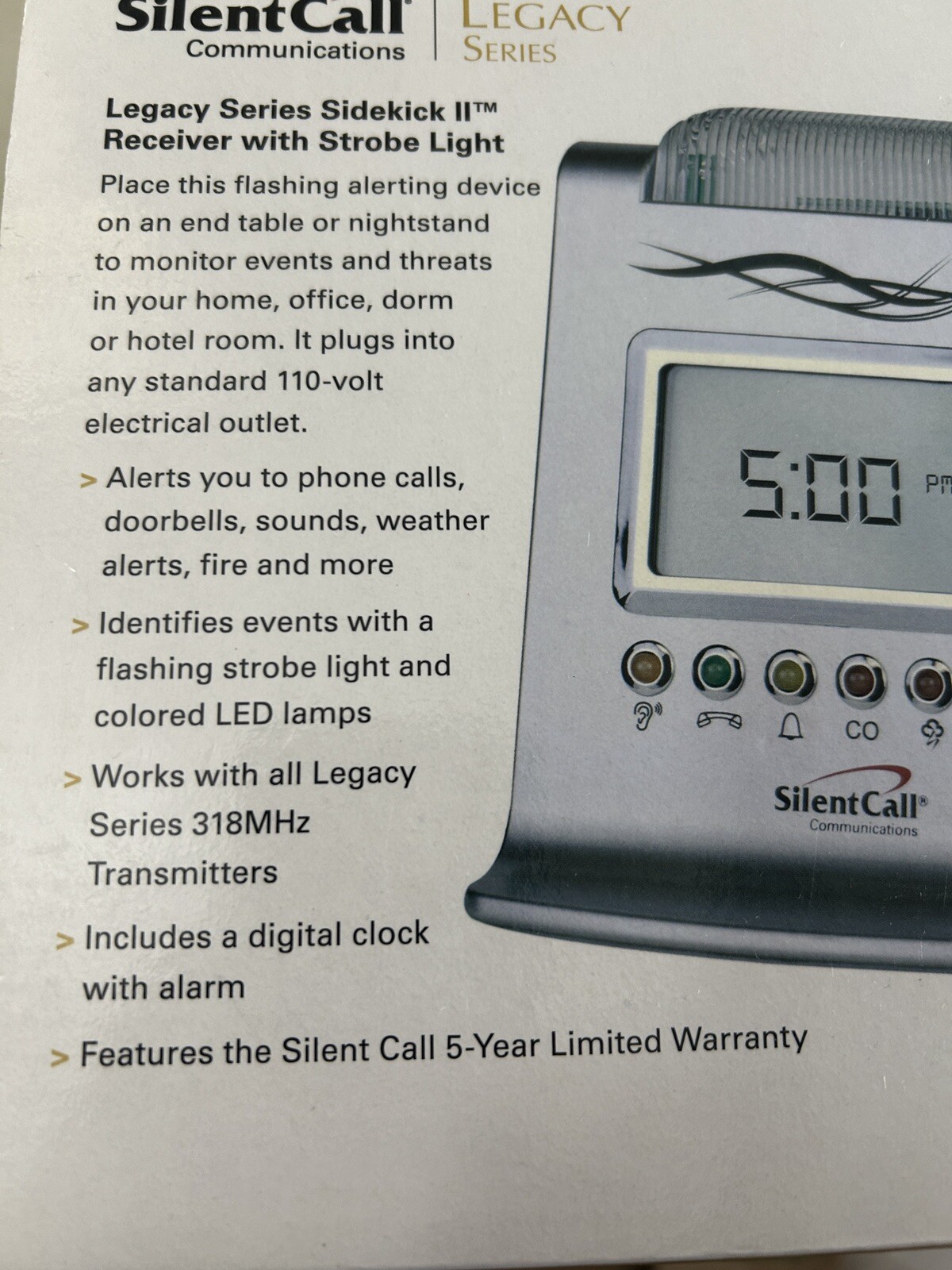 Silent Call Communications Receiver Sidekick II w/Strobe Light, Legacy Series.