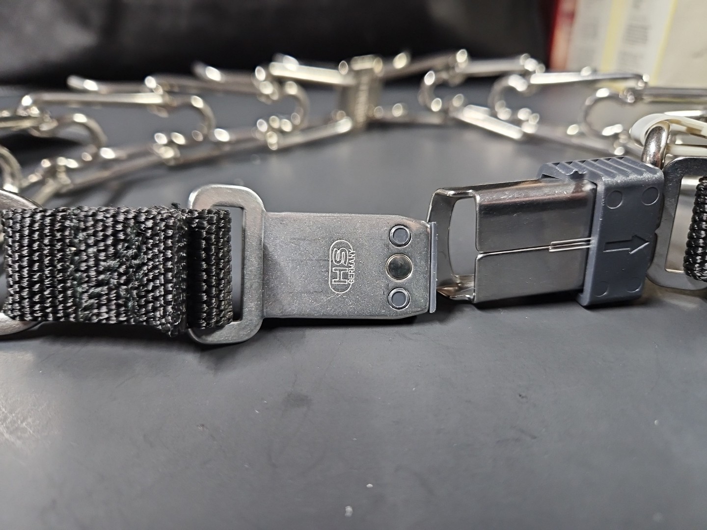 Herm Sprenger Stainless Steel Prong Dog Training Collar with Release Buckle 25"