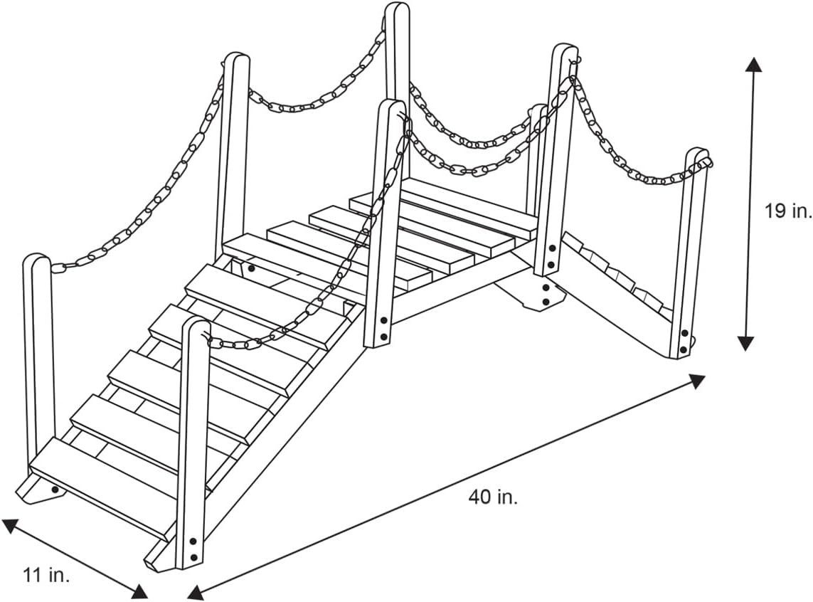Natural Cedar Wood Garden Bridge with Side Rails - Perfect for Landscape Design