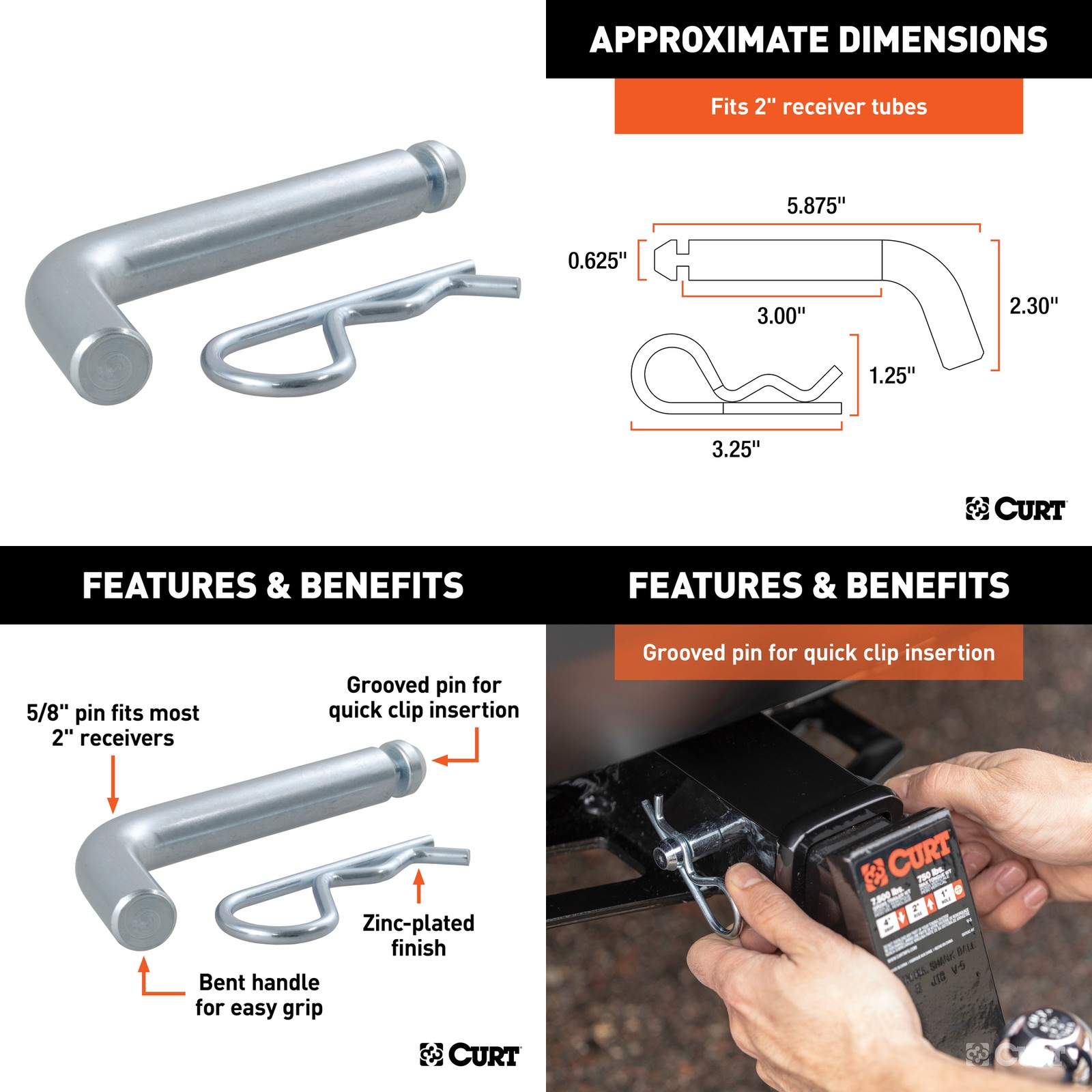 CURT Trailer Hitch Class 3 Multi-Ball Mount Tow Kit for 2012-2016 CR-V
