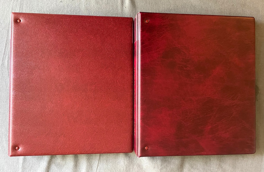 Two Red Padded First Day Cover Albums with 20 Inserts