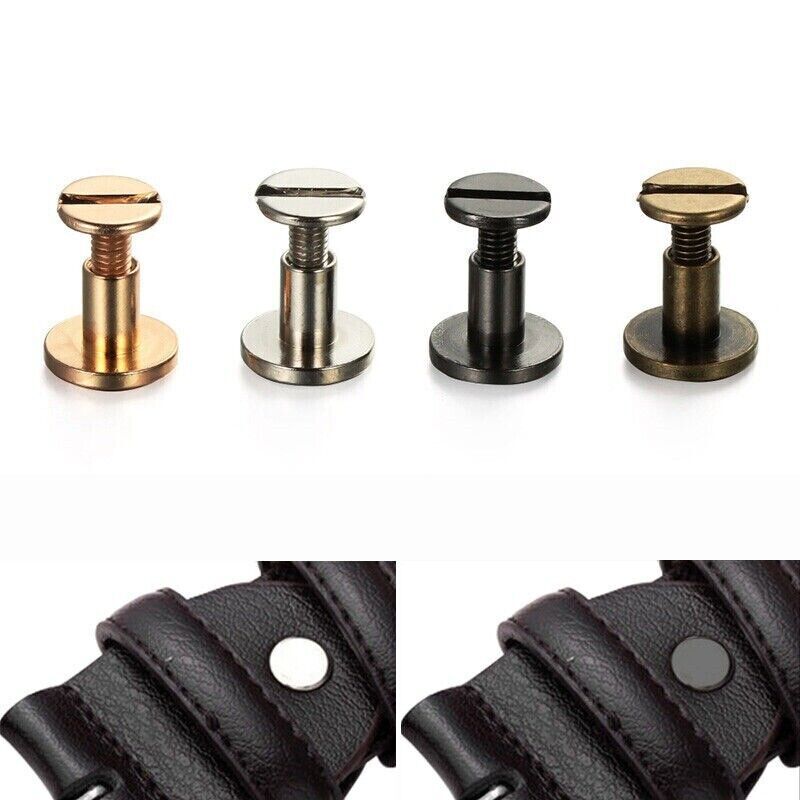 Flat Belt Craft Chicago Solid Rivet Screw Leather Nail Stud Heads Brass