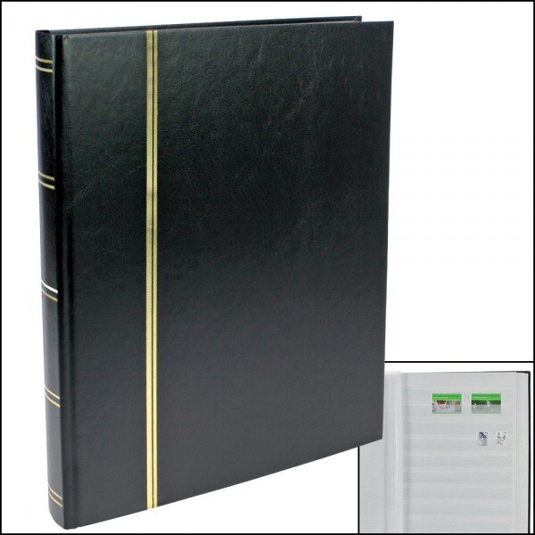 Stamp Albums Stock Books - Black - 32 White Pages