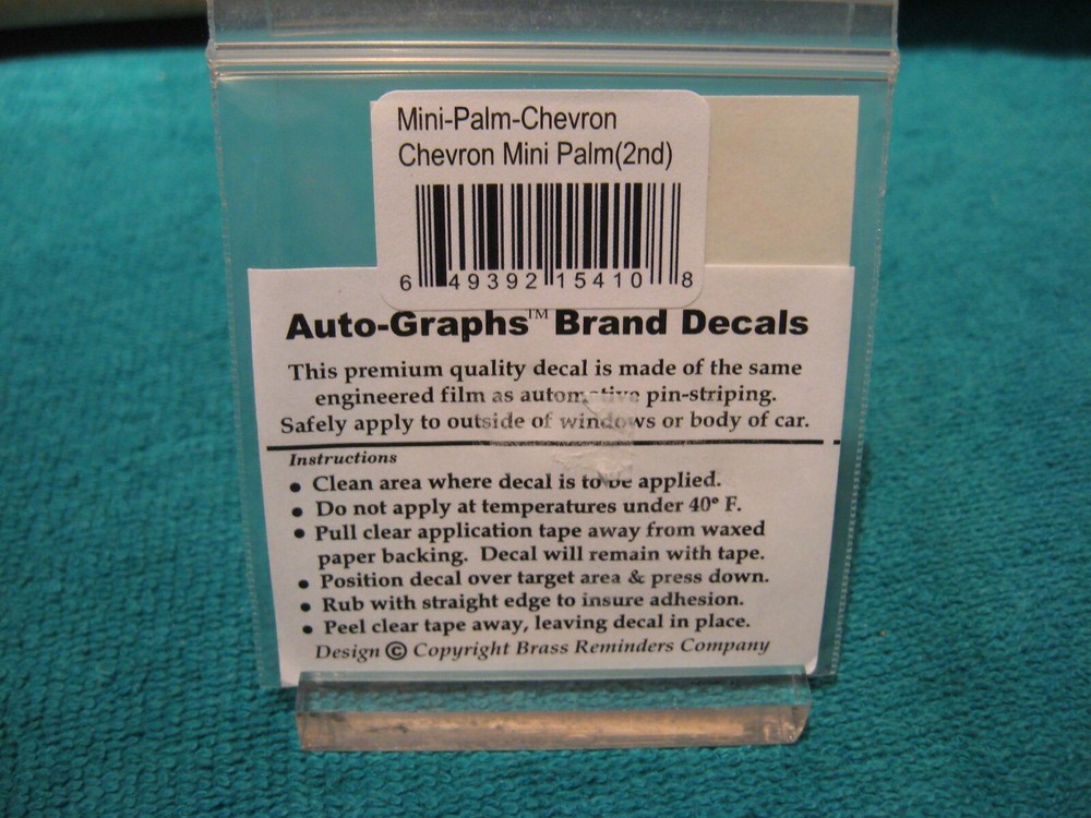 Auto Graphs Mini Chevron Palm 2 1/2" Window Decal Red Surface Mount Sticker