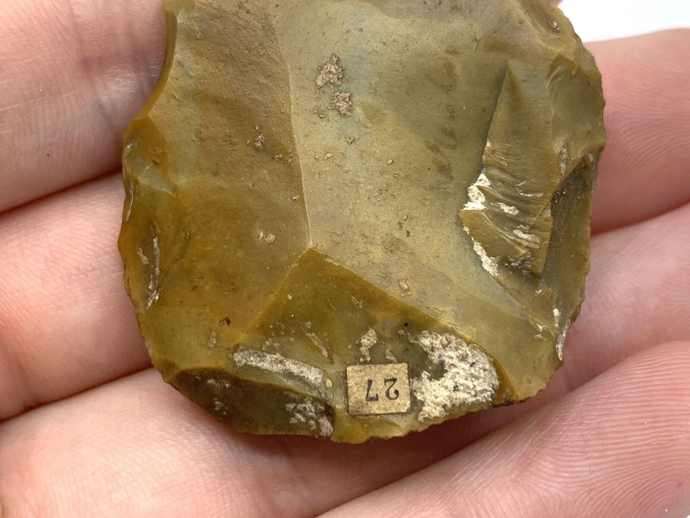 Authentic Scraper Flake Circular Stone Tool Neolithic European Origin