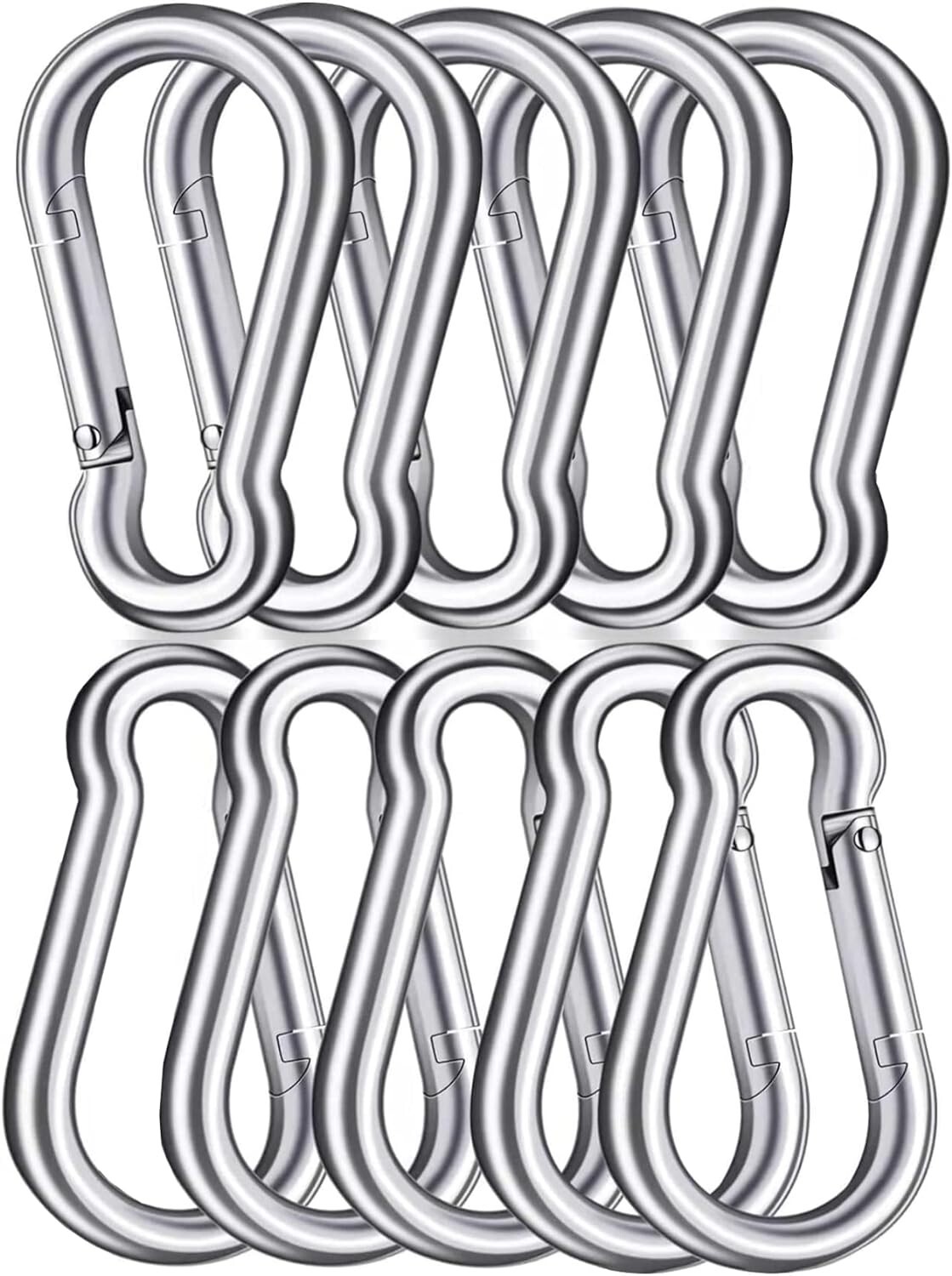 10/50/100 3" Heavy Duty Carabiner Clips M8 5/16" Galvanized Steel 500LBS