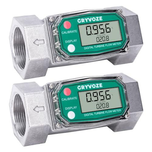 Digital inline turbine flow meter with LCD display