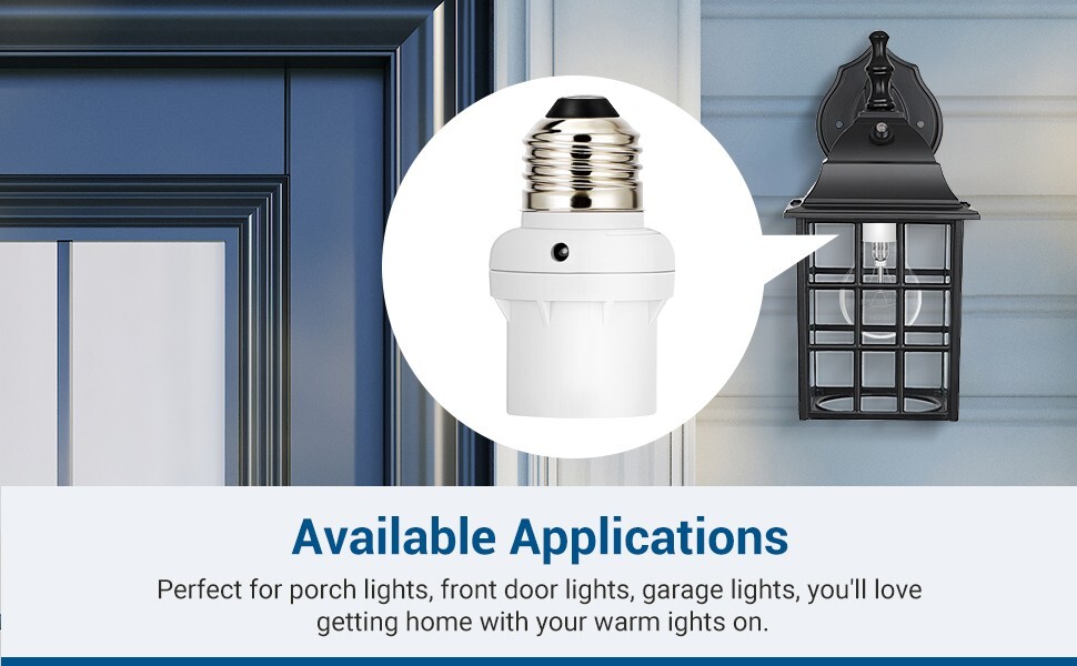 DEWENWIL 6 Pack Light Sensor Socket Dusk to Dawn Sensor Socket Light Bulb Socket