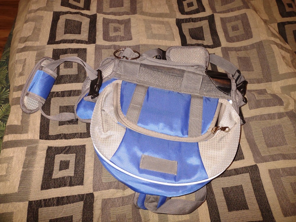 Large Dog Backpack Blue And Gray