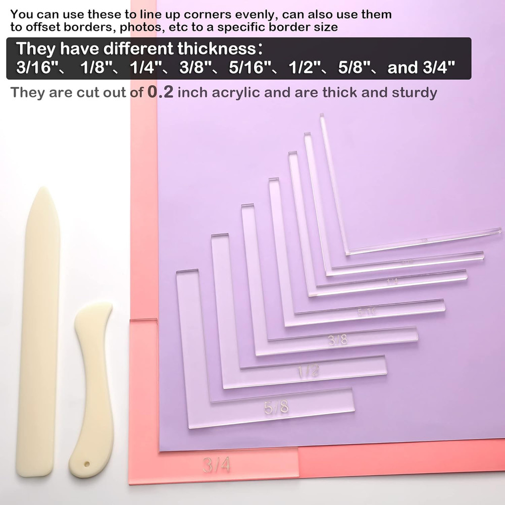 10 Pieces Creative Positioning Pieces Card Corners Helpers with Bone Folder Tool