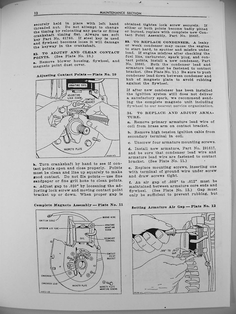 Briggs Stratton 5S 5 Engine Service Repair Operator Operating Part Manual