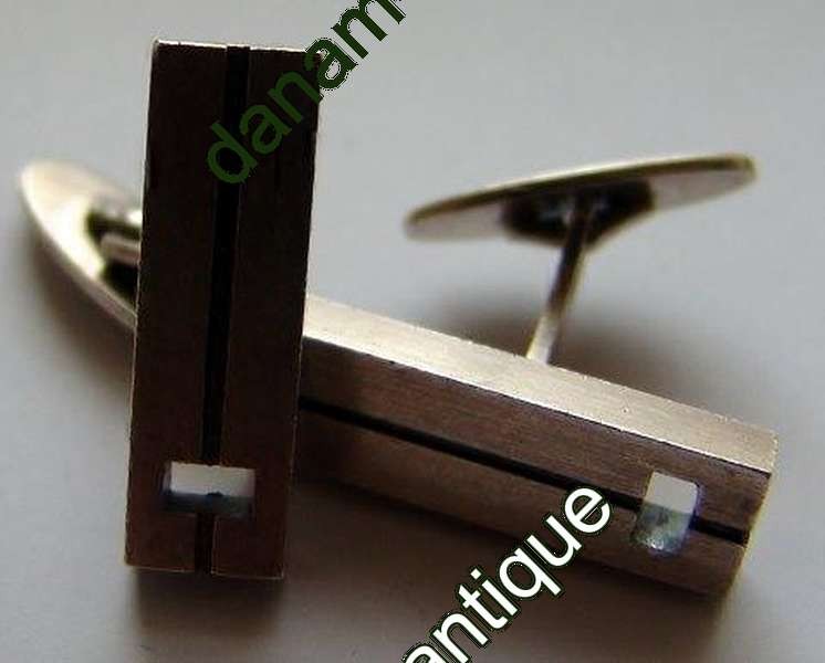 N.E. From Cuff Links in Sterling Silver Modern