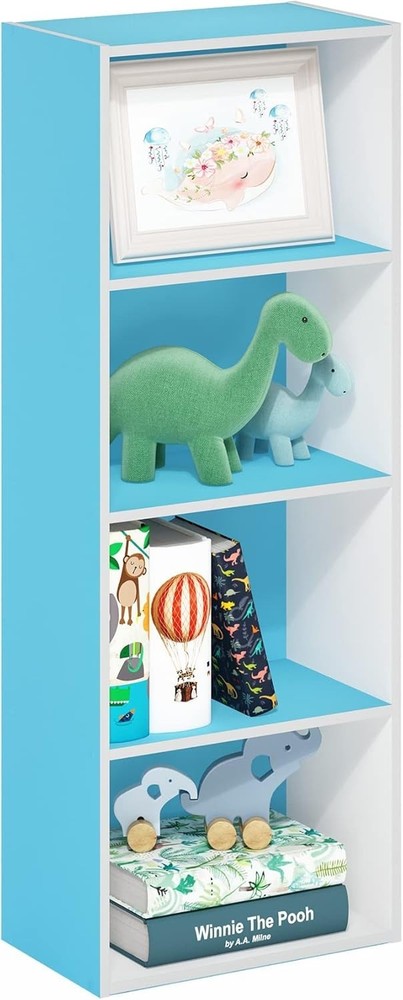 Luder Bookcase / Book / Storage 2-Tier Light Blue/White