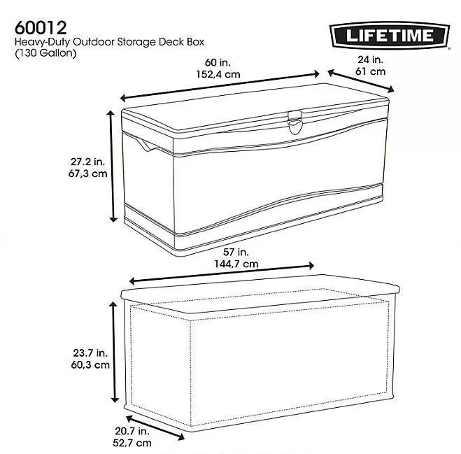 130 Gal. Outdoor Storage Deck Box