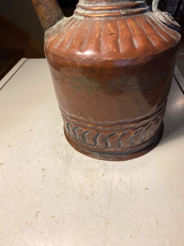 Antique Red Copper Ottoman Pitcher Islamic Handmade