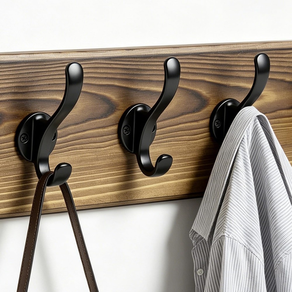 17" Coat Rack Wall Mount, Rustic Wall Mounted Coat Rack, Pine Solid Wood Coat...