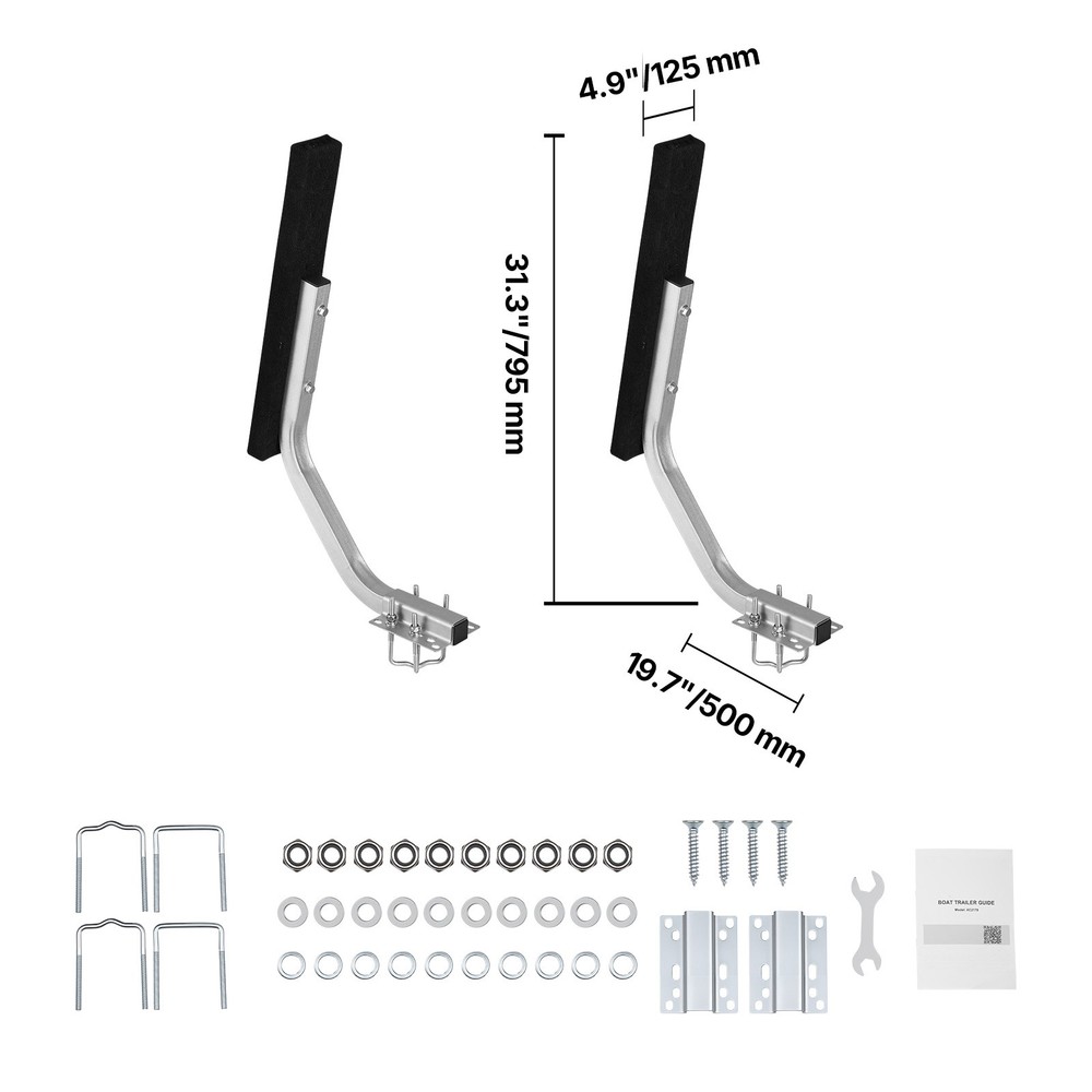 Boat Trailer Guide-on Bunk-Style Pontoon Trailers Post Kit w/Thick Support Pads