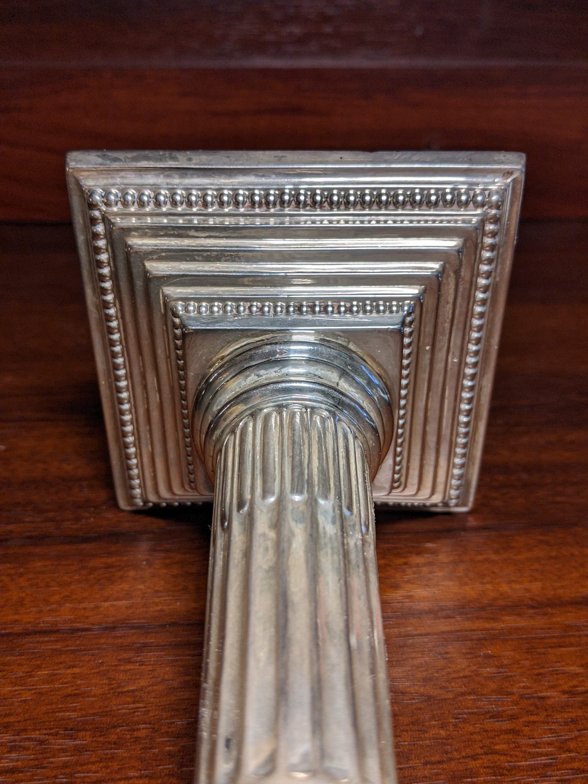 Victorian Sterling Silver Corinthian Column/Pillar Candlesticks 6 1/4" H 1905