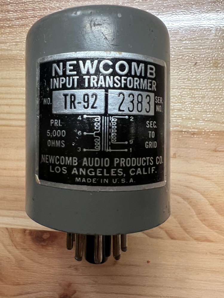 Newcomb TR-92 Audio Mic/Line/Phono/MC  Input Transformer, 9-Pin Plug-In Type.