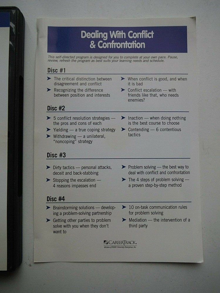 4-CD Audiobook Program: DEALING WITH CONFLICT & CONFRONTATION (2005) careertrack